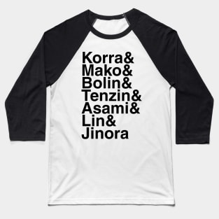 Legend Of Korra Helvetica List Baseball T-Shirt